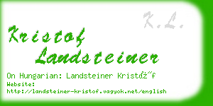 kristof landsteiner business card